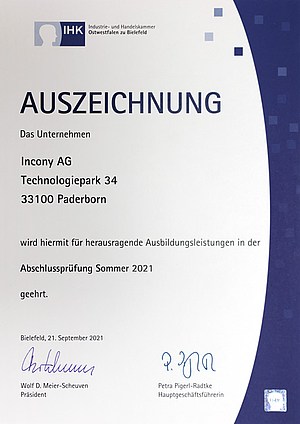 Ausbildungsauszeichnung IHK
