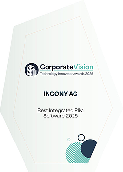 Trophäe zum Technology Innovator Award für "Best Integrated PIM-Software 2025"