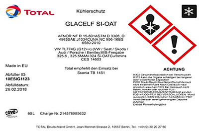Beispiel Etikett von TotalEnergies Beispiel Etiketten 4
