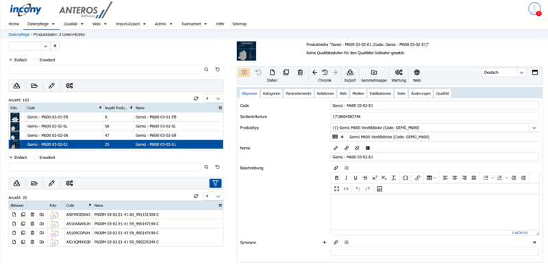 Daten- und Medienpflege bei ZETA im PIM-System ANTEROS