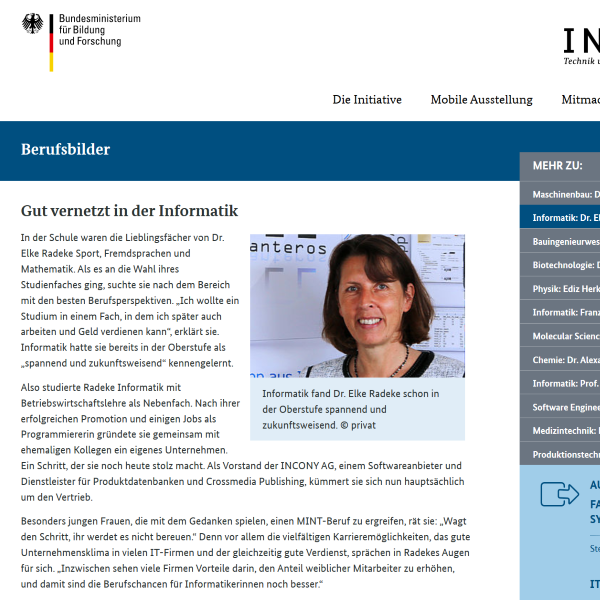 Interview beim BMBF zu „Informatik ist was für Mädchen"