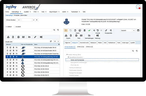 Klassifikationen von Produktdaten in ANTEROS