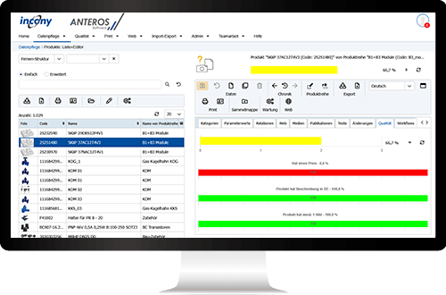 Qualitätsstufen in ANTEROS helfen bei der Überwachung der Datenqualität durch Erreichen von Zwischenstufen