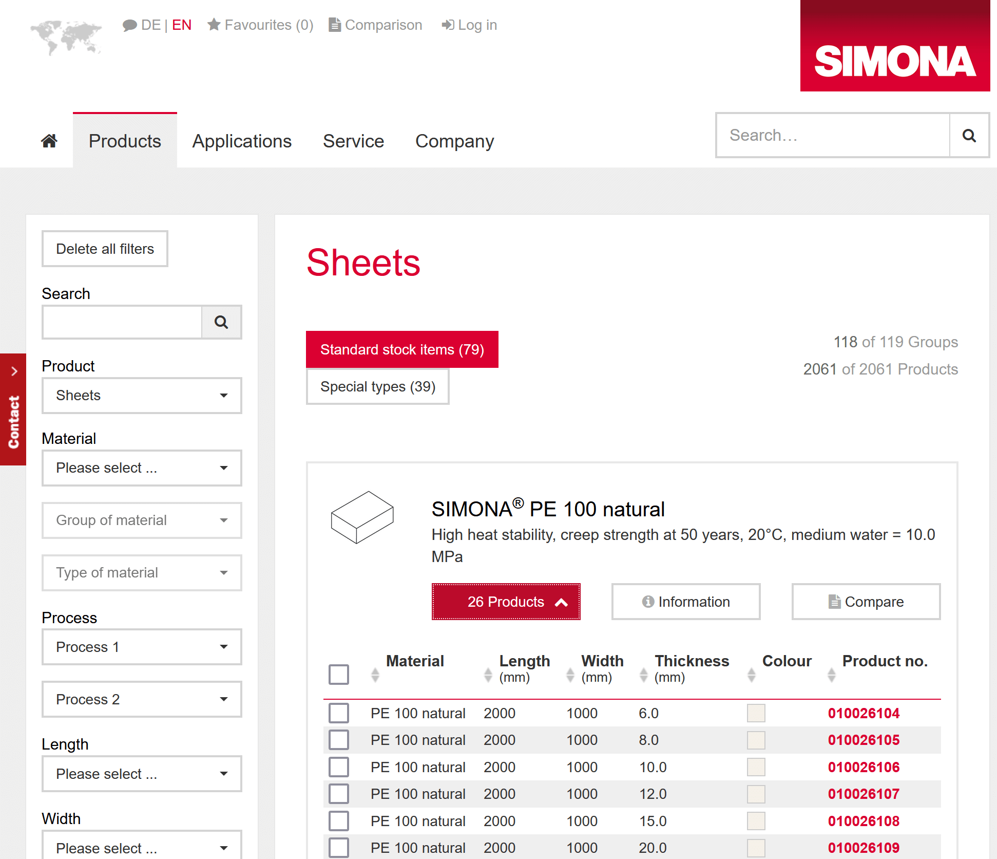 Web catalog for technical products with targeted product searches Web catalog for technical products
